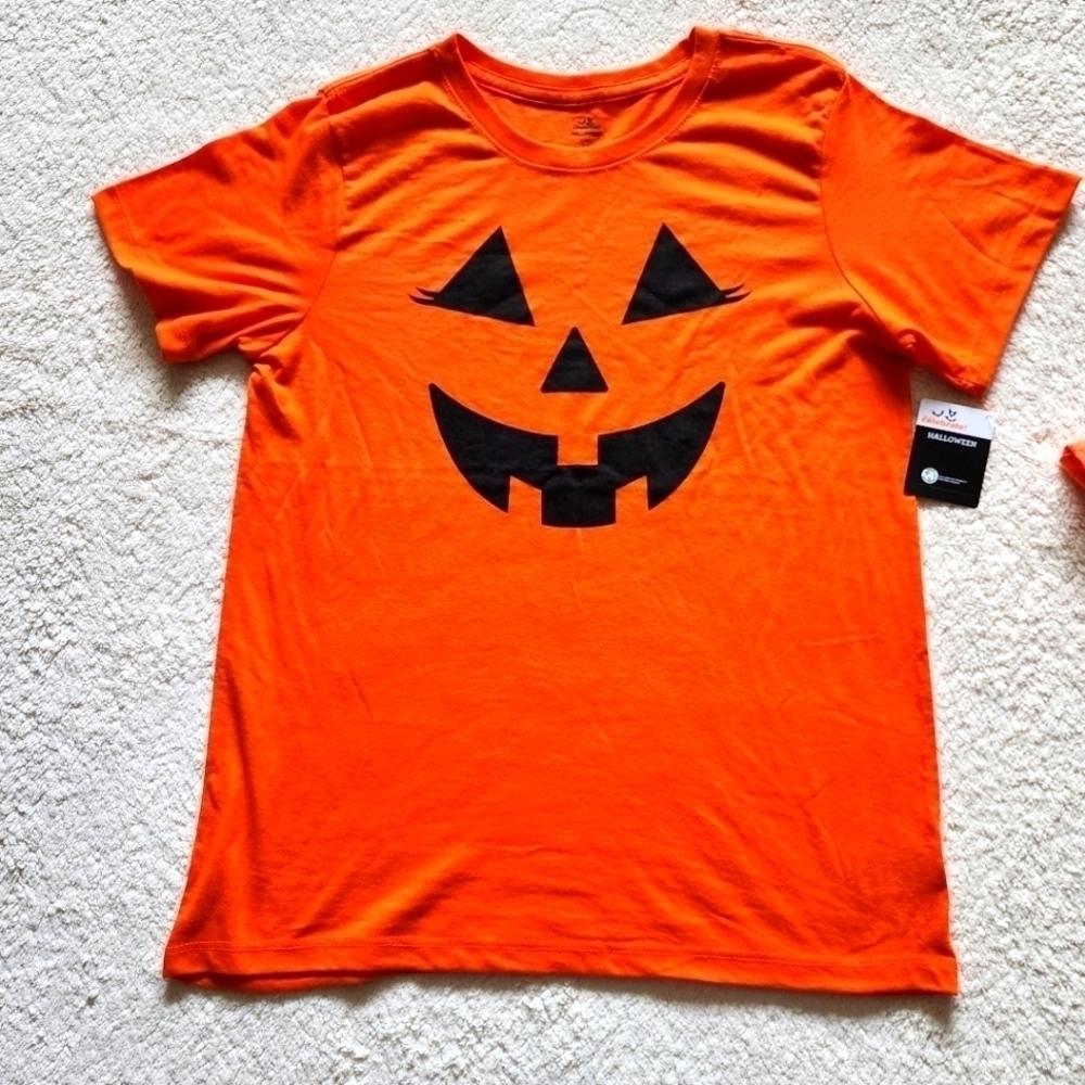 New womens Halloween classic t-shirt Jack o lantern print size S M XXXL